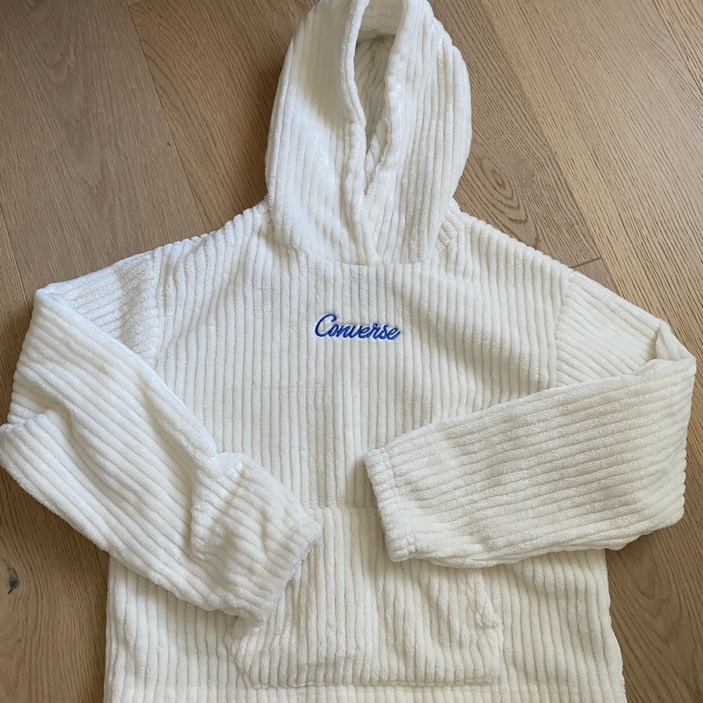 Converse White Hooded Sweatshirt - kids L